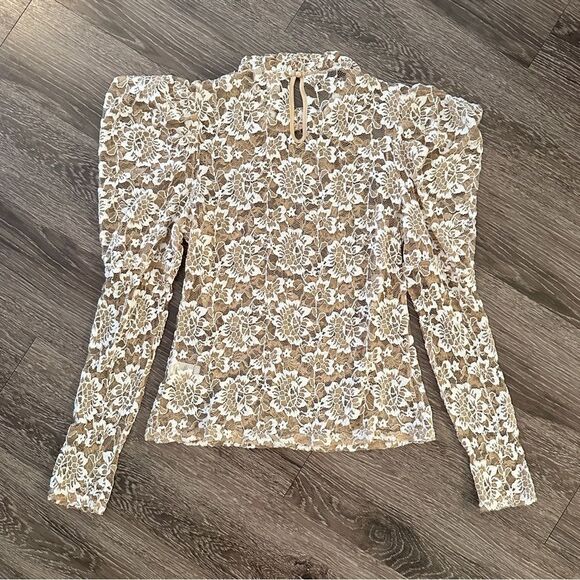 Dolan Sheer Lace Mock Neck Top - Picture 11 of 11